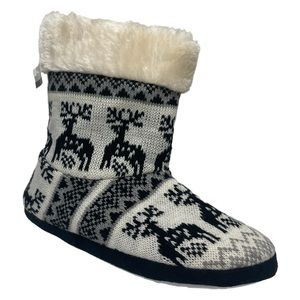 Cozy Sweater Booties Slippers Classic Knit Winter Pattern Slipper Boots
